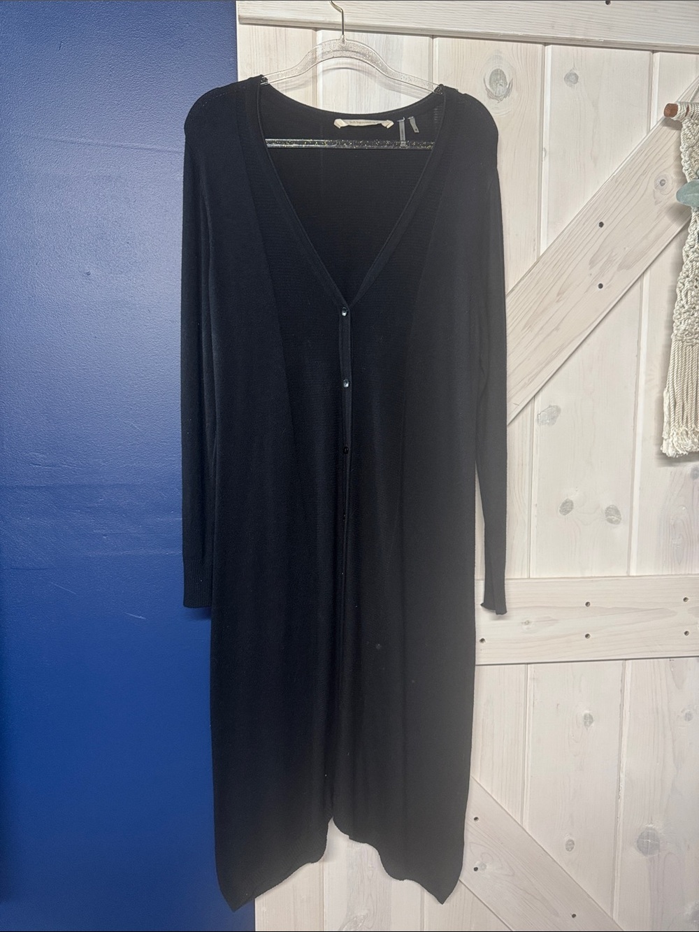 Soft Surroundings Black Sweater Dress Oversized Cardigan Size Medium